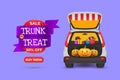 realistic trunk treat sale vector design