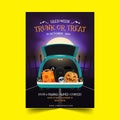 realistic trunk treat vertical poster template vector design Royalty Free Stock Photo