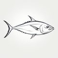 Realistic Tuna Fish Illustration In Light White And Gray