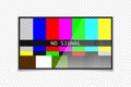 Realistic tv no signal screen. Modern design. Isolated vector