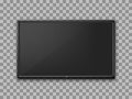 Realistic TV screen. Empty TV frame transparent background. Modern stylish lcd monitor, led type. Blank television template