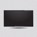 Realistic TV screen mock-up design, a stylish led panel, LCD type, Large computer monitor display mockup vector. Blank television Royalty Free Stock Photo