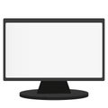 PC Monitor Vector Illustration. Realistic TV screen. Royalty Free Stock Photo