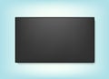 Realistic TV screen. Modern stylish lcd panel, led type. Large computer monitor display mockup. Blank television template.