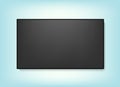 Realistic TV screen. Modern stylish lcd panel, led type. Large computer monitor display mockup. Blank television template. Royalty Free Stock Photo