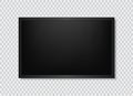 Realistic TV screen. Modern stylish lcd panel, led type. Large computer monitor display mockup. Blank television template. Royalty Free Stock Photo