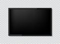 Realistic TV screen. Modern stylish lcd panel, led type. Large computer monitor display mockup. Blank television template.