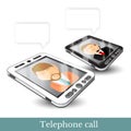 Realistic two Smartphone phone gadget black and white with contacting man