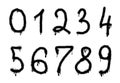 Graffiti spray numbers, realistic typeface