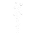 Realistic underwater fizzing air bubbles isolated on white background. Sparkling water, air bubbles Royalty Free Stock Photo