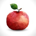 Realistic unusual polygonal Apple. Modern vector editable template