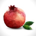 Realistic unusual polygonal Fruit pomegranate. Modern vector editable template.