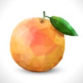 Realistic unusual polygonal Polygonal fruit - grapefruit. Modern vector editable template.