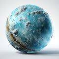 Realistic Uranus on White Background AI Generated
