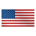 Realistic USA national flag vector patriotic United States America flat sign with stars and stripes Royalty Free Stock Photo