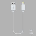 Realistic usb cable for device connection vector Royalty Free Stock Photo