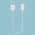 Realistic usb cable for device connection vector Royalty Free Stock Photo