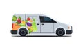 Realistic van with organic vegetables natural vegan farm food delivery service vehicle with fresh veggies horizontal Royalty Free Stock Photo
