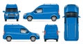 Realistic van vector template. Vehicle mockup side, front, back, top view Royalty Free Stock Photo