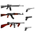 Automatic weapons, pistol and revolver Royalty Free Stock Photo