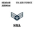 Realistic vector badge of the armband of the chevron of the Senior Airman of the US Air Force