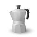 Realistic vector of beautiful italian aluminium coffee mocca kettle