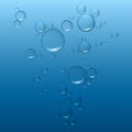 realistic vector beauty background of oil drops on blue.