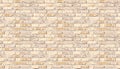 Realistic vector beige brick wall pattern horizontal background. Flat old brown wall texture. Yellow textured brickwork Royalty Free Stock Photo