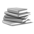 Realistic vector books in gray mockup. Isolated on white background