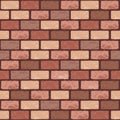 Realistic Vector brick wall seamless pattern. Flat red and brown wall texture. Simple grunge stone print, textured brick Royalty Free Stock Photo