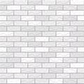 Realistic Vector brick wall seamless pattern. Flat wall texture. Beautiful white textured brick background for print, paper, Royalty Free Stock Photo