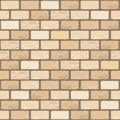 Realistic Vector brick wall seamless pattern. Flat yellow wall texture. Simple grunge stone, textured beige brick Royalty Free Stock Photo