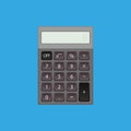 Realistic vector calculator in dark gray color