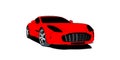 Realistic Vector Car in red with isometric view, using auto tracing tool. Royalty Free Stock Photo
