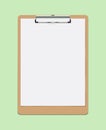 Realistic Clipboard with Blank White Paper Leaf