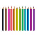 Realistic vector colored pencils isolated background Royalty Free Stock Photo