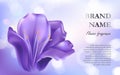 Cosmetic background with a purple flower