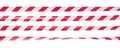 Realistic vector crime tape with white and red stripes. Warning ribbon. Royalty Free Stock Photo