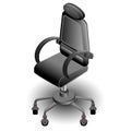 Realistic vector 3d isometric office modern computer black color chair