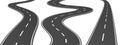 Realistic vector 3d set of curved roads and highways. Vector graphic. Royalty Free Stock Photo