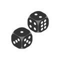 Realistic vector dice icon. A symbol of casinos and table games. Simple, flat design for a website or mobile app