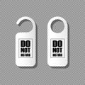 Realistic vector do not disturb, bother. Used in hotels and motels. Vector on isolated background. Eps 10 Royalty Free Stock Photo