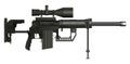 Realistic vector drawing of high quality powerful American sniper rifle CheyTac Intervention in black and gray tones