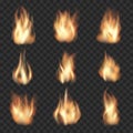 Realistic vector fire flames on checkered Royalty Free Stock Photo