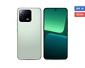 Realistic vector flat mock-up Xiaomi 13 with blank screen isolated on white background. Scale image any resolution Royalty Free Stock Photo