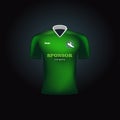 Realistic vector football uniform. Branding mockup. Soccer team clothing. Front view