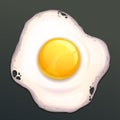 Realistic vector fried egg icon.