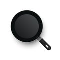 A realistic vector frying pan. View from above