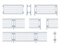 Realistic vector galvanized sheet metal fence panel.