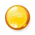 Realistic vector honey drop on white background Royalty Free Stock Photo